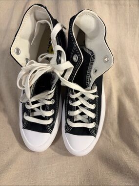 Converse Black and White Lug-Sole High-Top Sneakers